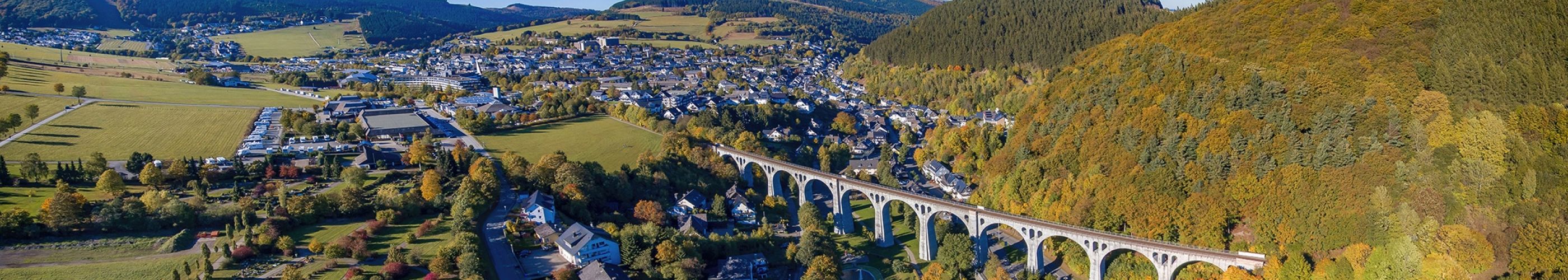 Panorama mit Viadukt Willingen / Sauerland