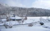 Winteraussicht vom Haus in den Stryckpark (Loipe)
