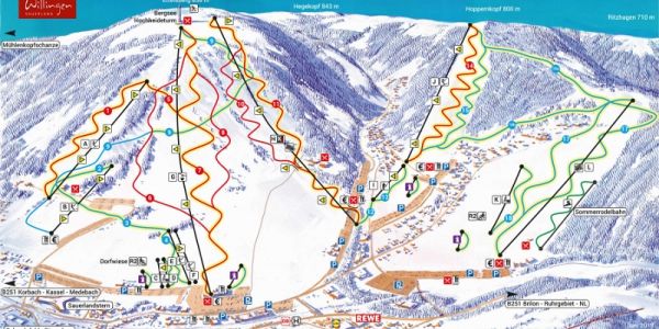 Pistenplan Skigebiet Willingen 2018