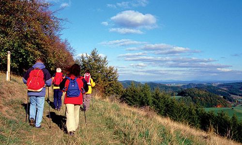 Wanderer auf dem Uplandsteig Willingen