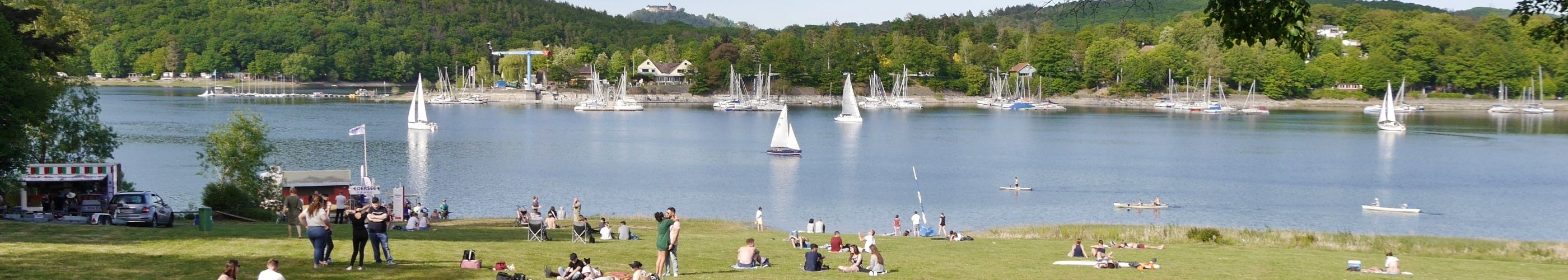 Badestelle auf der Halbinsel Scheid im Edersee