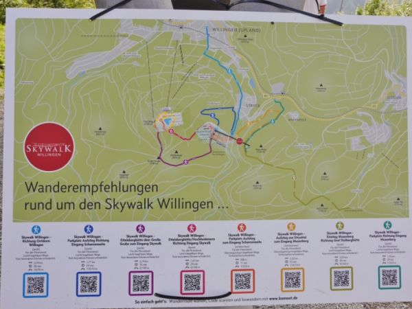 Rondwandeling kaart Ettelsberg-Skywalk Willingen