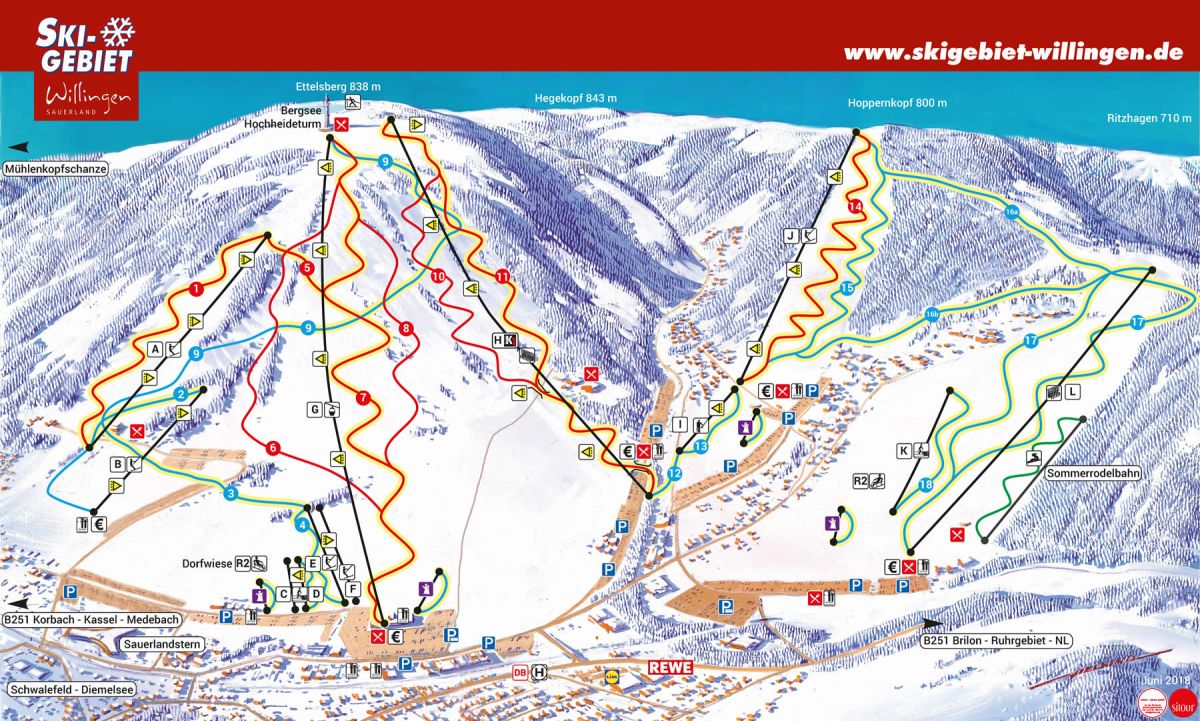 Pistenpanorama Skigebiet Willingen 2018