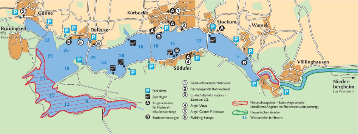 Möhnesee-Karte für Angler