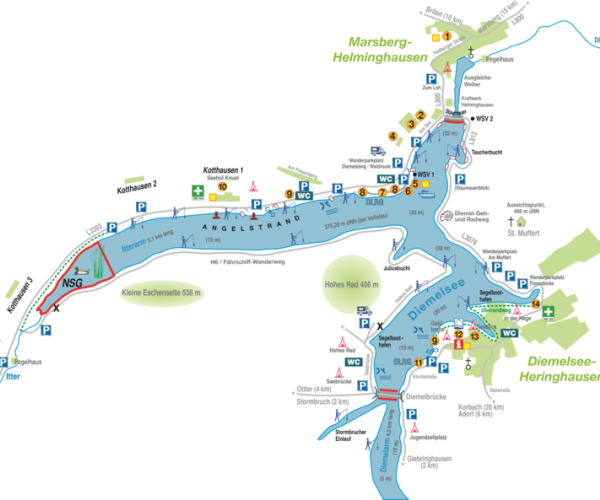 Übersichtskarte Angeln am Diemelsee